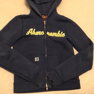 Abercrombie navy blue sweater with zipper